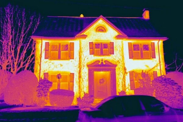Infrared Image of traditionally built home