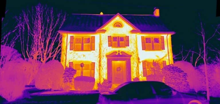 Infrared Image of traditionally built home